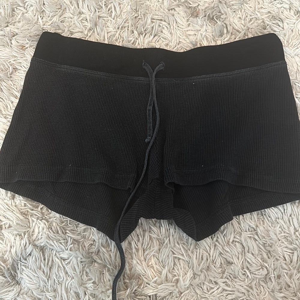Black Waffle Hardtail Shorts.